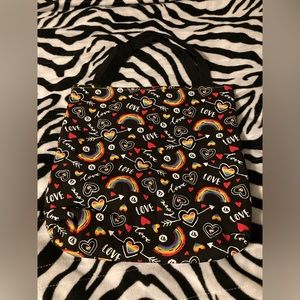 love and rainbow print purse